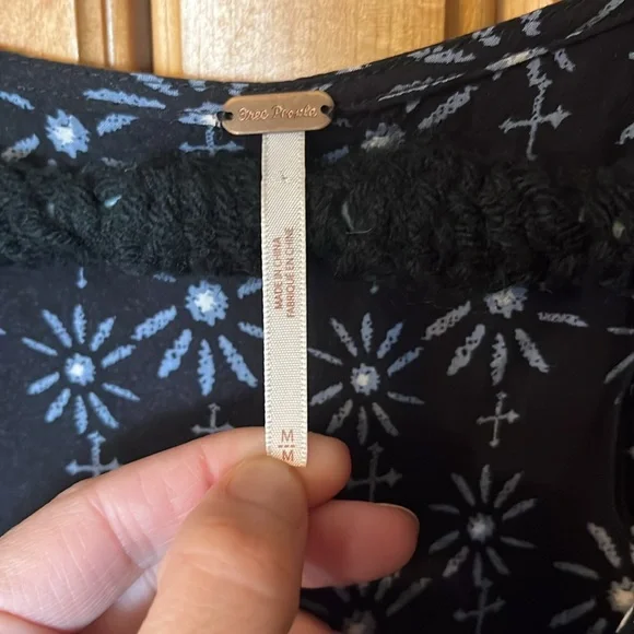 Free People Down By The Bay Blue White Oversized Tunic Top Dress - Picture 4 of 8